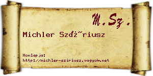 Michler Szíriusz névjegykártya